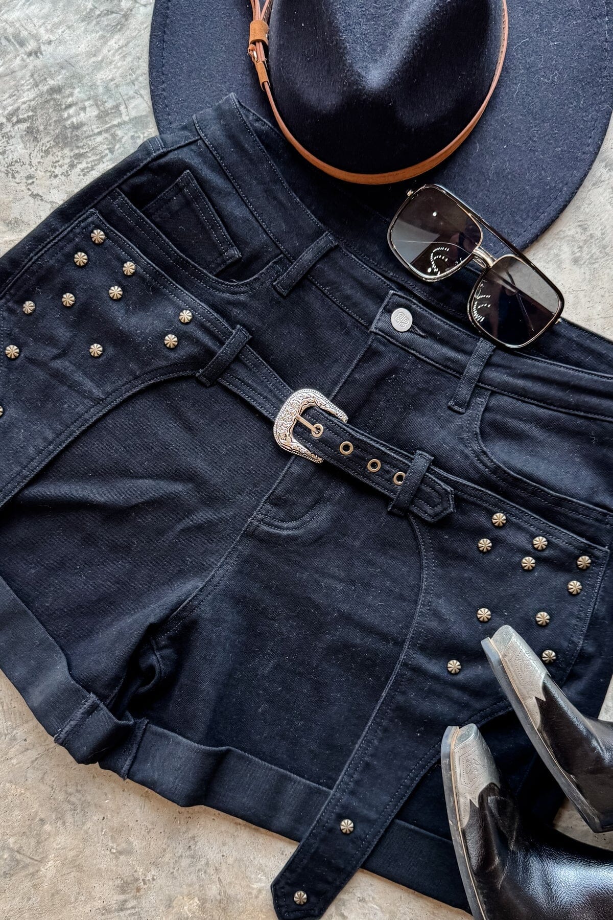 Black Festival Denim Shorts shorts Blakely 