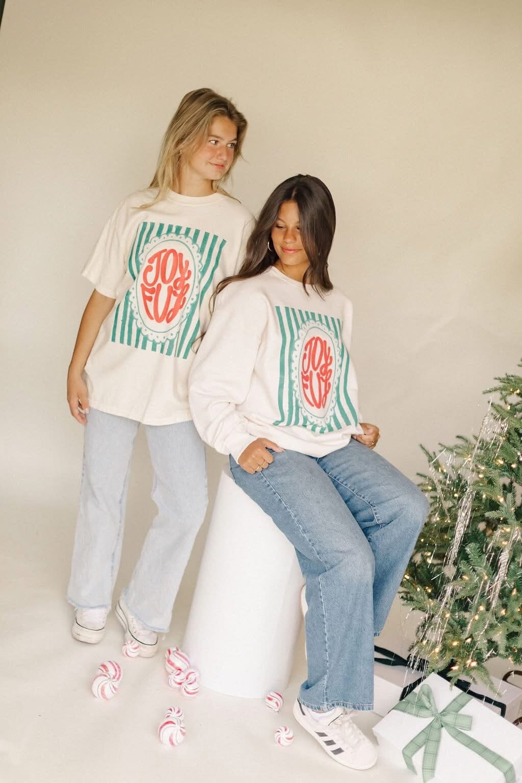 JOYFUL Vintage Stripe Graphic Tee Short sleeve Chaudoin Creations 