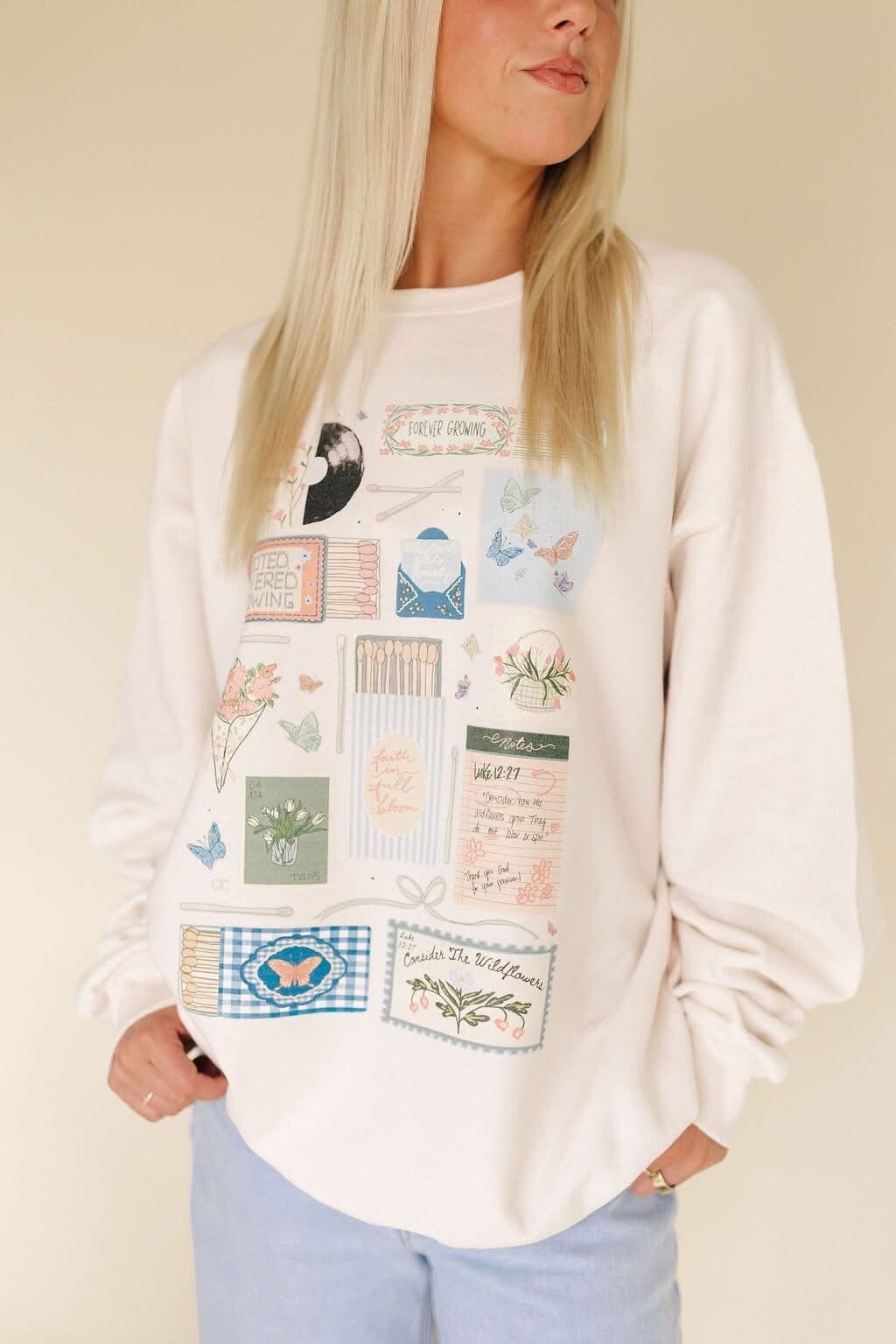 PREORDER | Consider the Wildflowers Matchbox Ivory Crewneck Sweatshirt Short sleeve Chaudoin Creations 