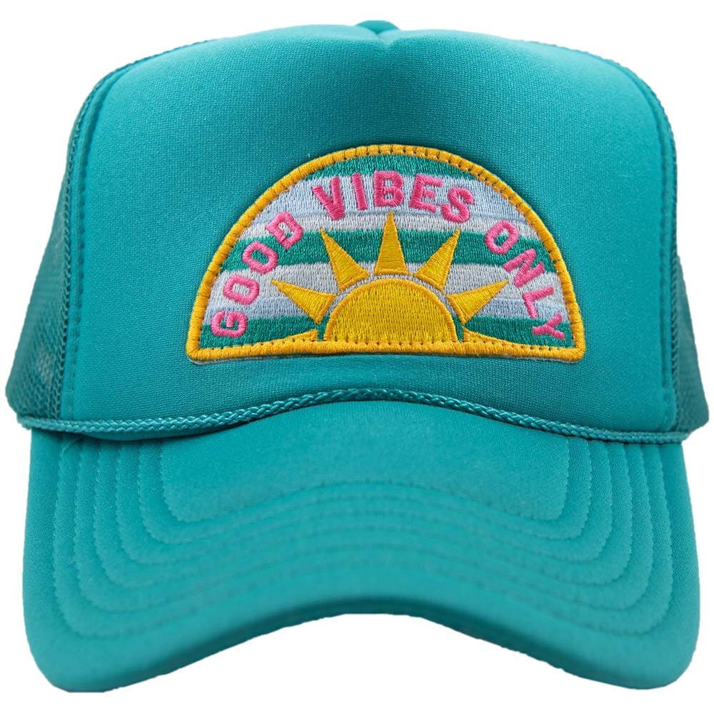 Katydid Teal Good Vibes Only Otto Trucker Hat Hats Katydid 