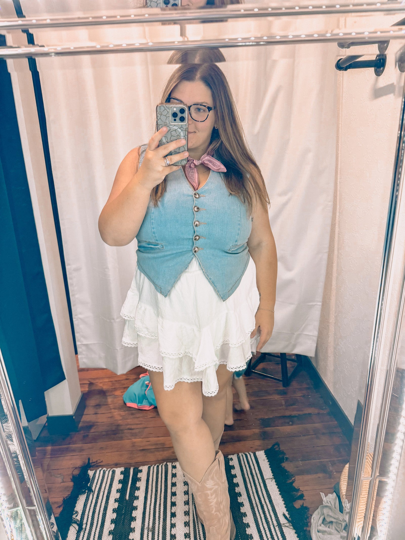 Stretch Light Wash Denim Vest Summer Tanks Anniewear 