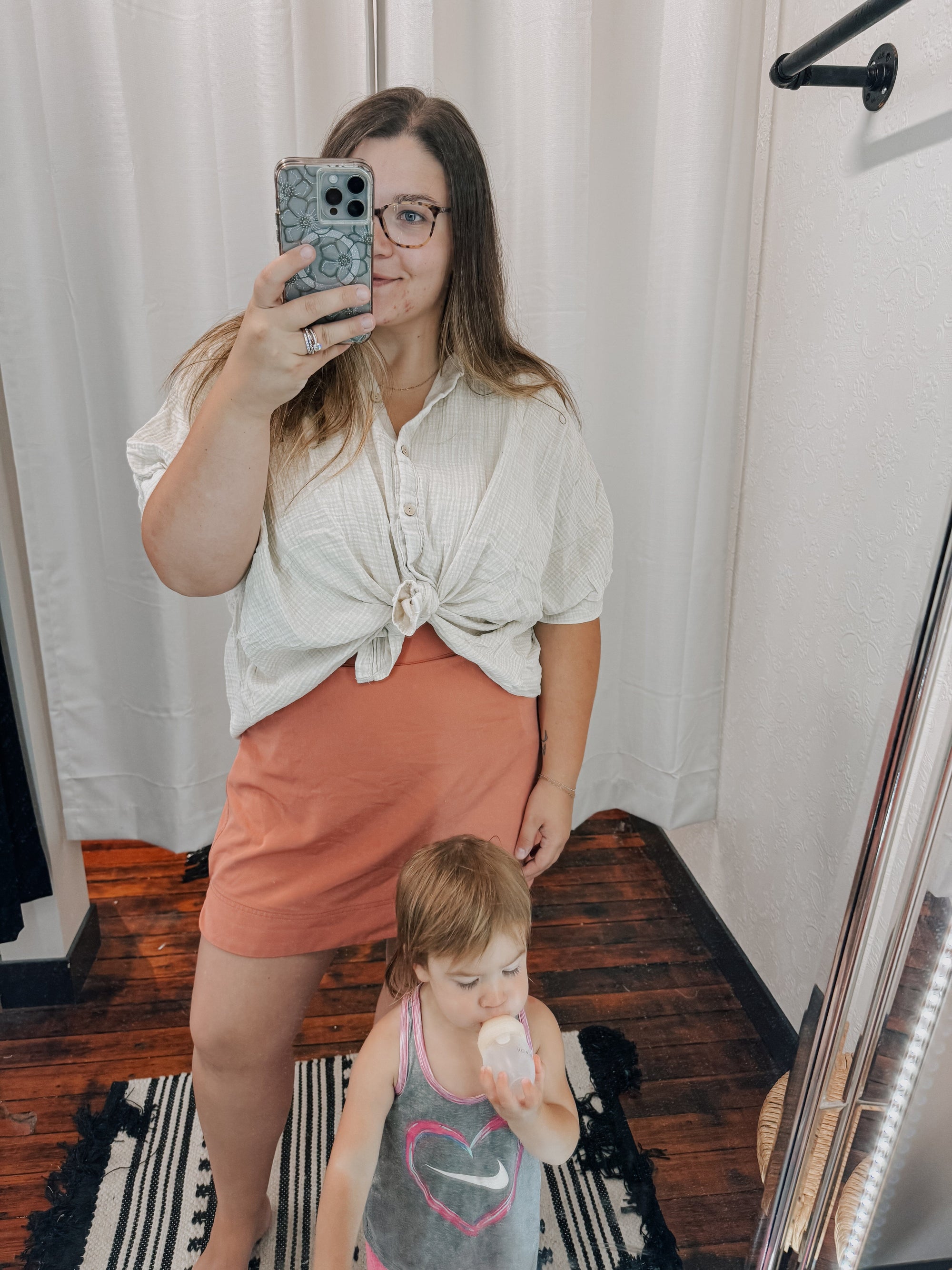 Sand Beige Acid Wash Button Down Short Sleeve Top Short sleeve Zenana 