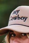Hey Cowboy Tan Trucker Hat The Humming Arrow Boutique 