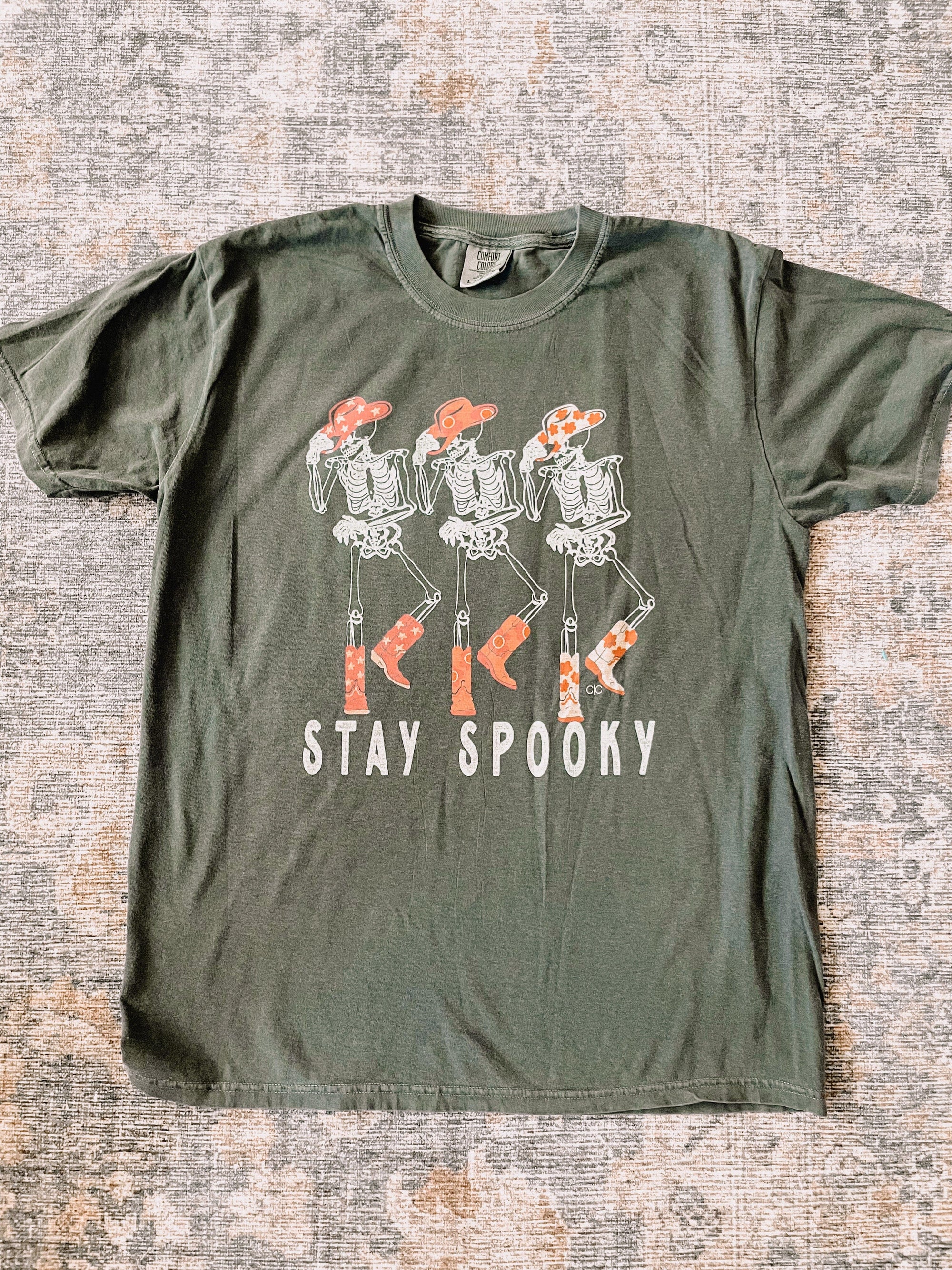 Stay Spooky Charcoal Graphic Tee Short sleeve Chaudoin Creations 