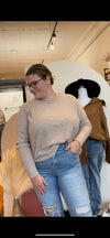 Heather Mocha Ribbed Dolman Sleeve Sweater Long sleeve Zenana 