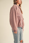 Dusty Rose Fur Suede Contrast Jacket The Humming Arrow Boutique 