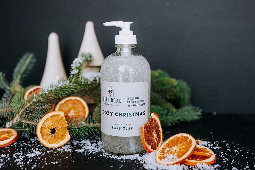 16.9oz Cozy Christmas Hand Soap Accessories Dirt Road Candle Co 