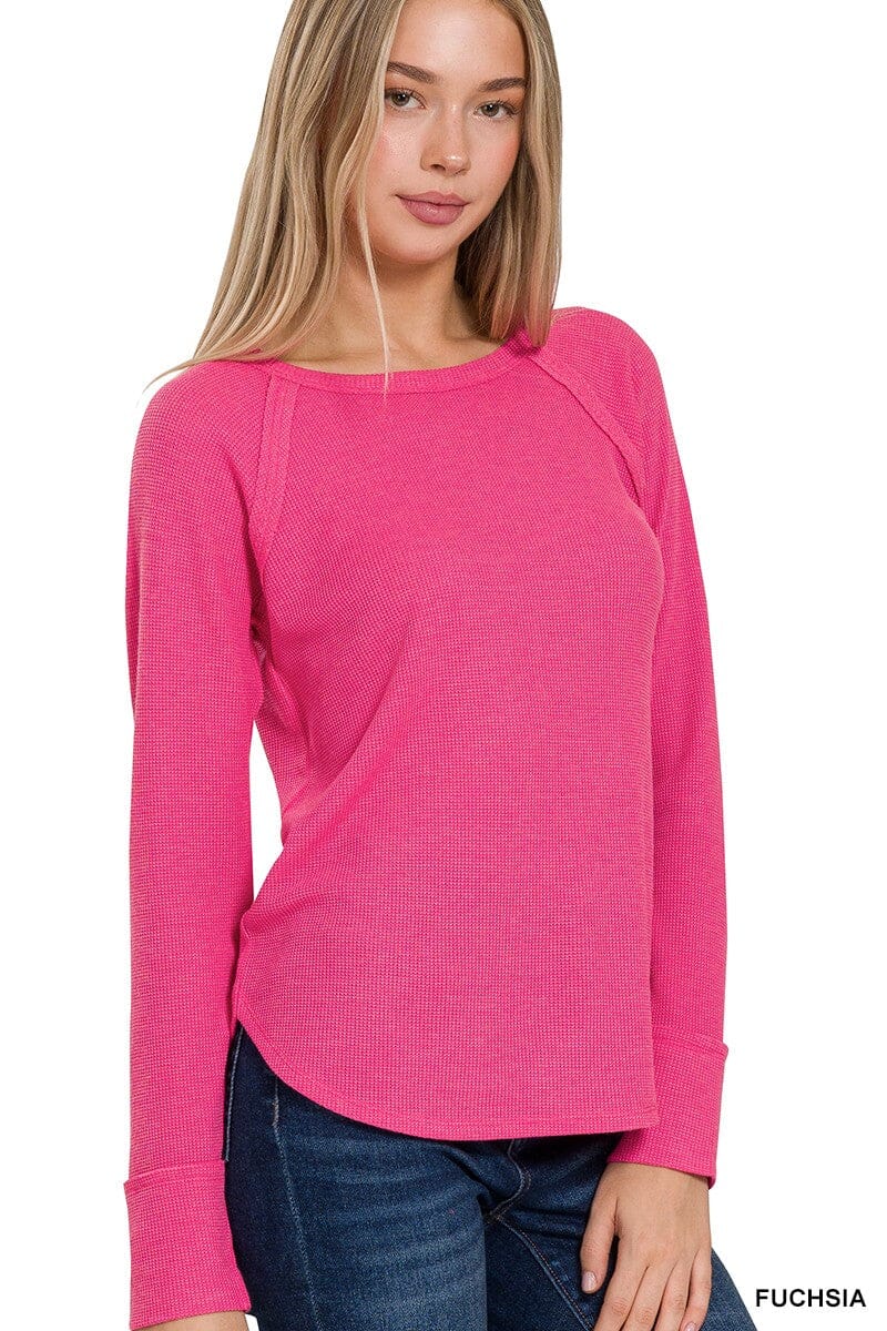 Baby Waffle Knit Long Sleeve Top Long sleeve Zenana 