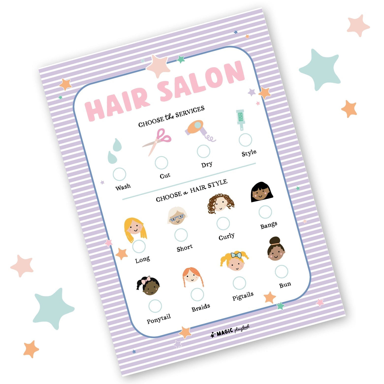 Pretend Play Notepad The Humming Arrow Boutique Hair Salon 
