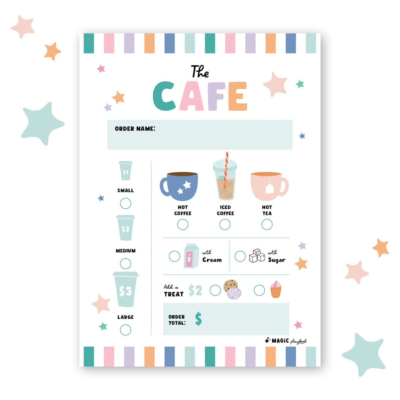 Pretend Play Notepad The Humming Arrow Boutique Cafe 