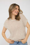Taupe Drop Sleeve Sweater up to Plus Short sleeve blu pepper 