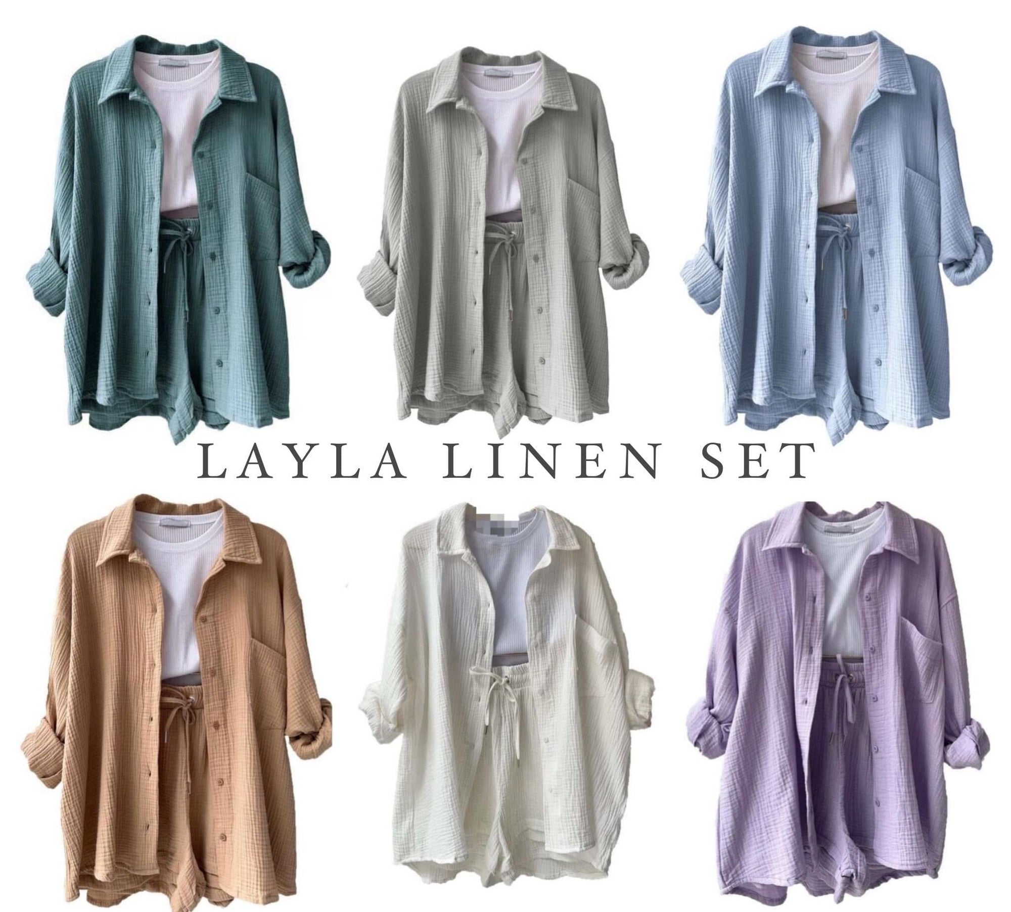 Layla Linen Set Long sleeve Grace & Rose 