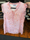 Blushing Florals Cap Sleeve Tie Front Blouse Short sleeve Grace &amp; Rose 