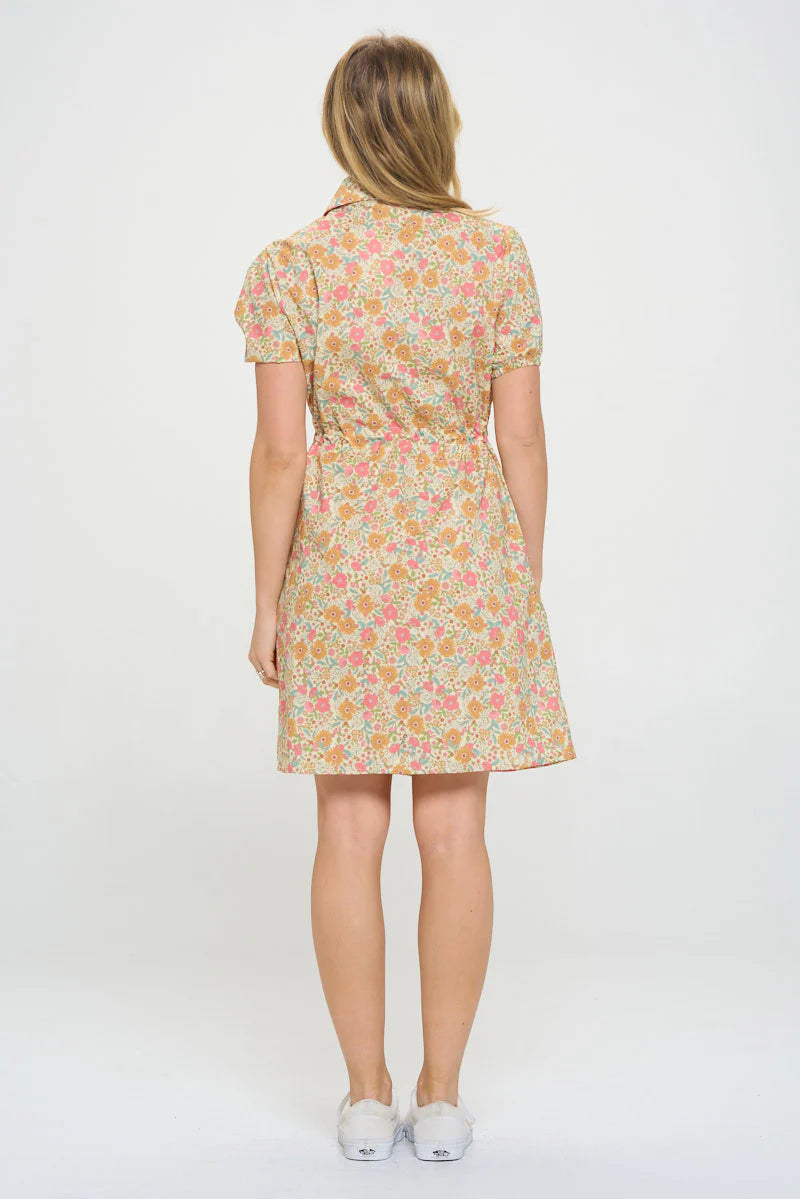 MARIGOLD PRINT BEIGE DRESS Dresses SM Wardrobe 