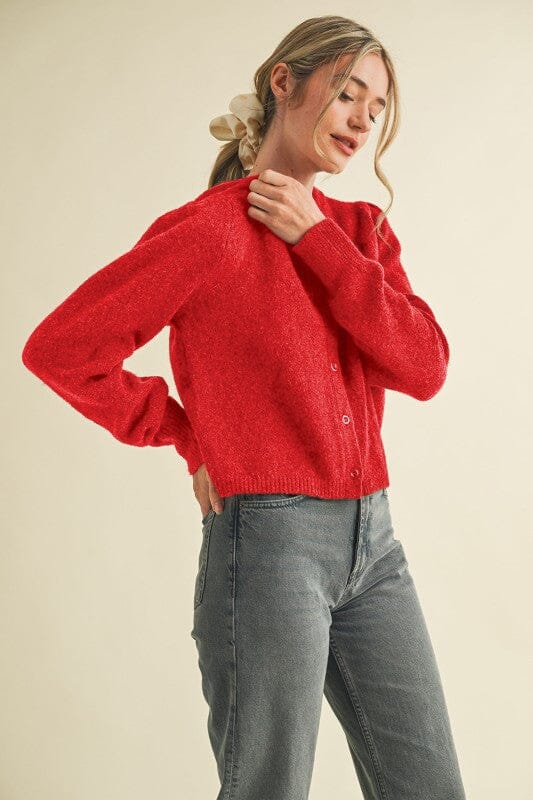 Red Long Sleeve Sweater Cardigan Cardigan &merci 