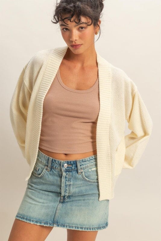 Cream Oversized Knit Cardigan Cardigan HyFve 