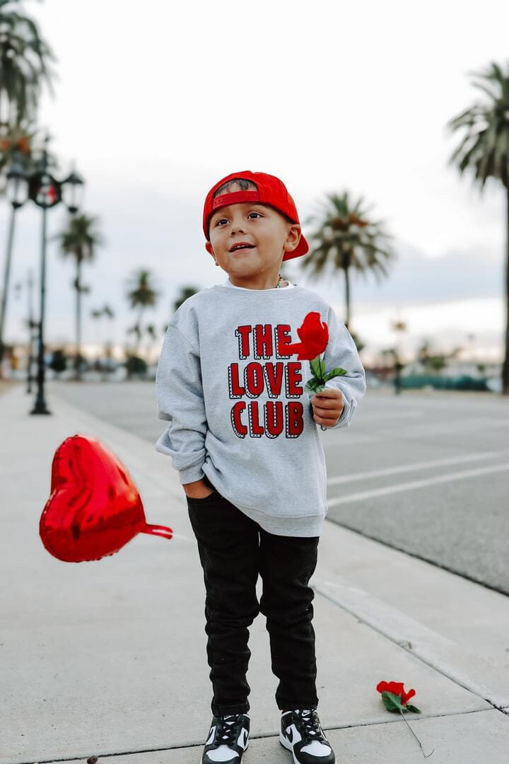 PREORDER | The Love Club Grey Graphic Toddler and Youth Crewneck Long sleeve Holland Ave 