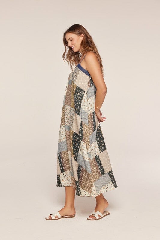 PREORDER | Floral Patchwork Tie Back Midi Dress Dress Tea and rose 