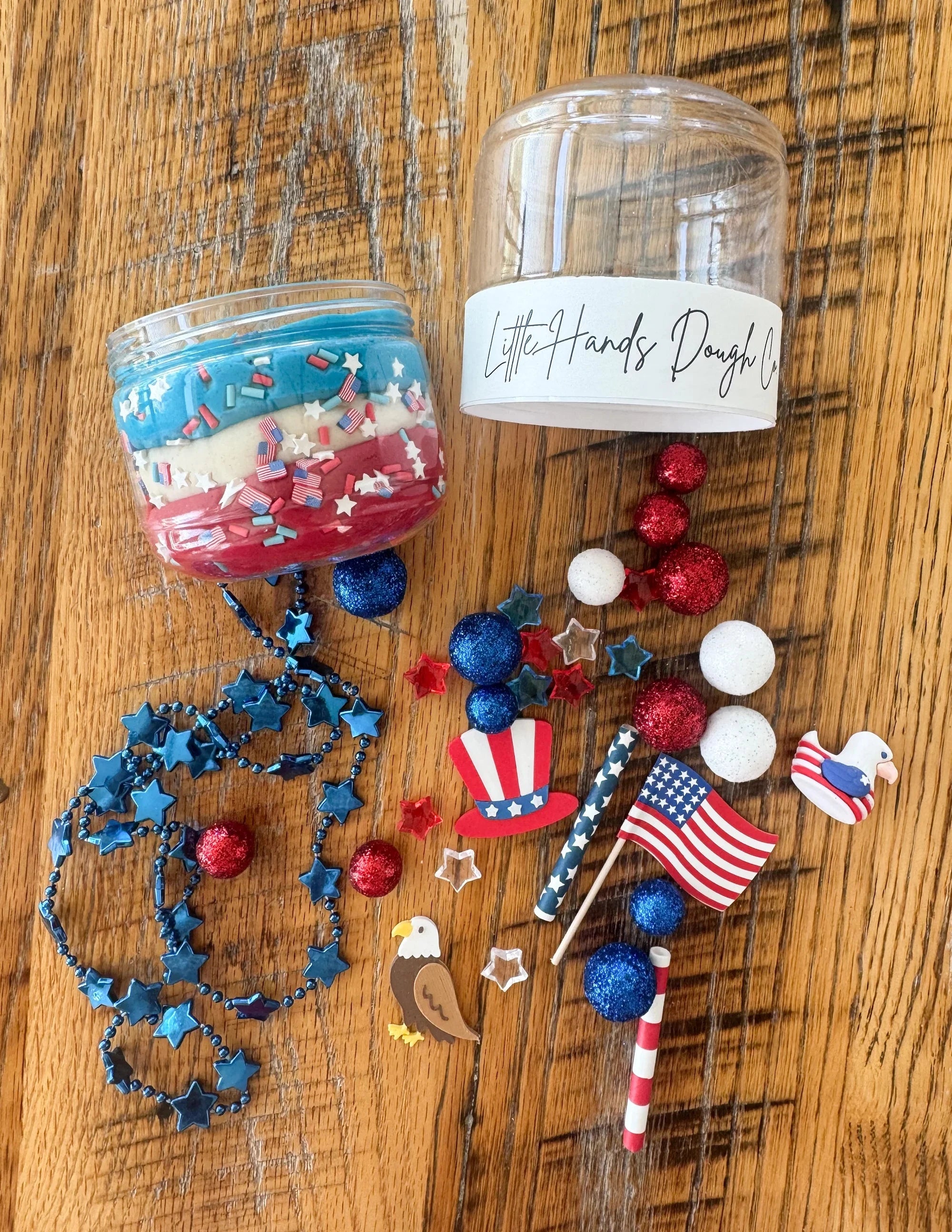 Play Dough Sensory To-Go Kits Accessories Little Hands Dough Patriotic 4th of July 