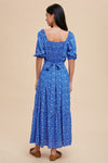 Blue Azure Floral Button Down Maxi Dress Dresses In Loom 
