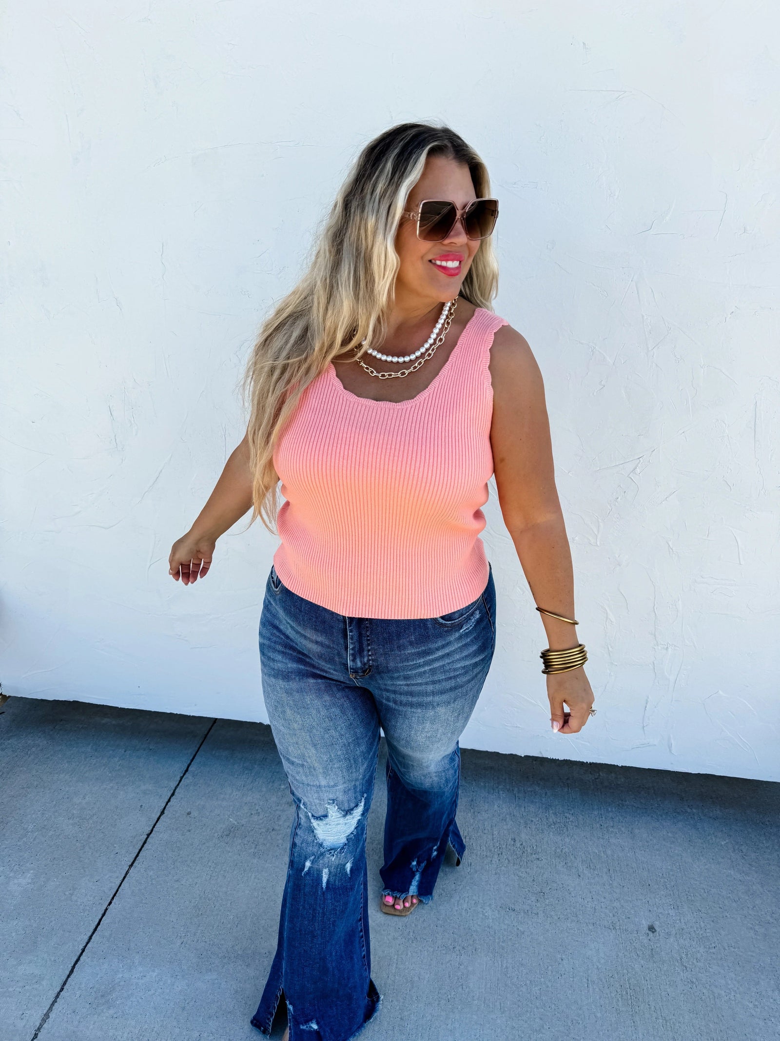 Lillian Scalloped Knit Tank | Multiple Colors Summer Tanks Blakely 