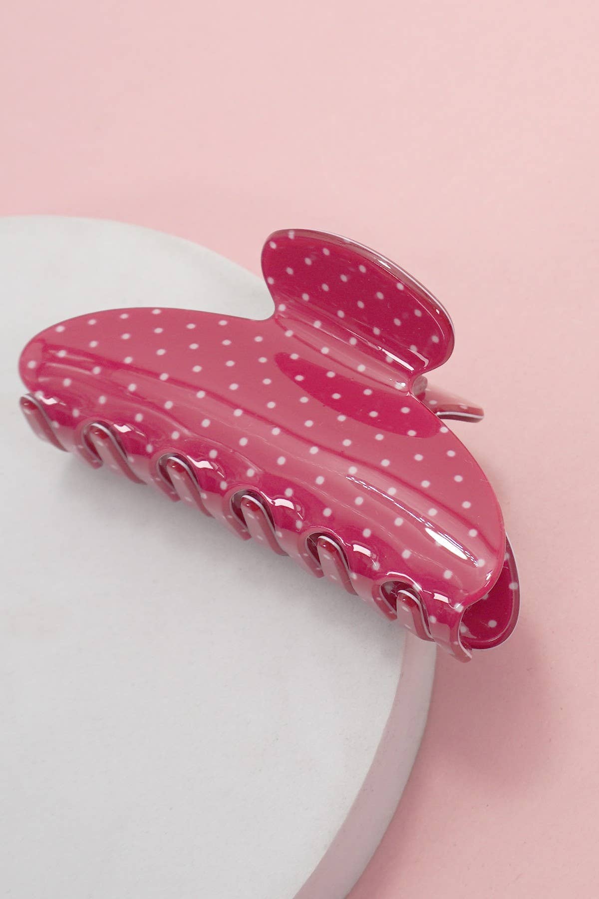 Polka Dot Hair Claw Clip | 40H1081: OFF WHITE JOSSLYN by wall to wall 