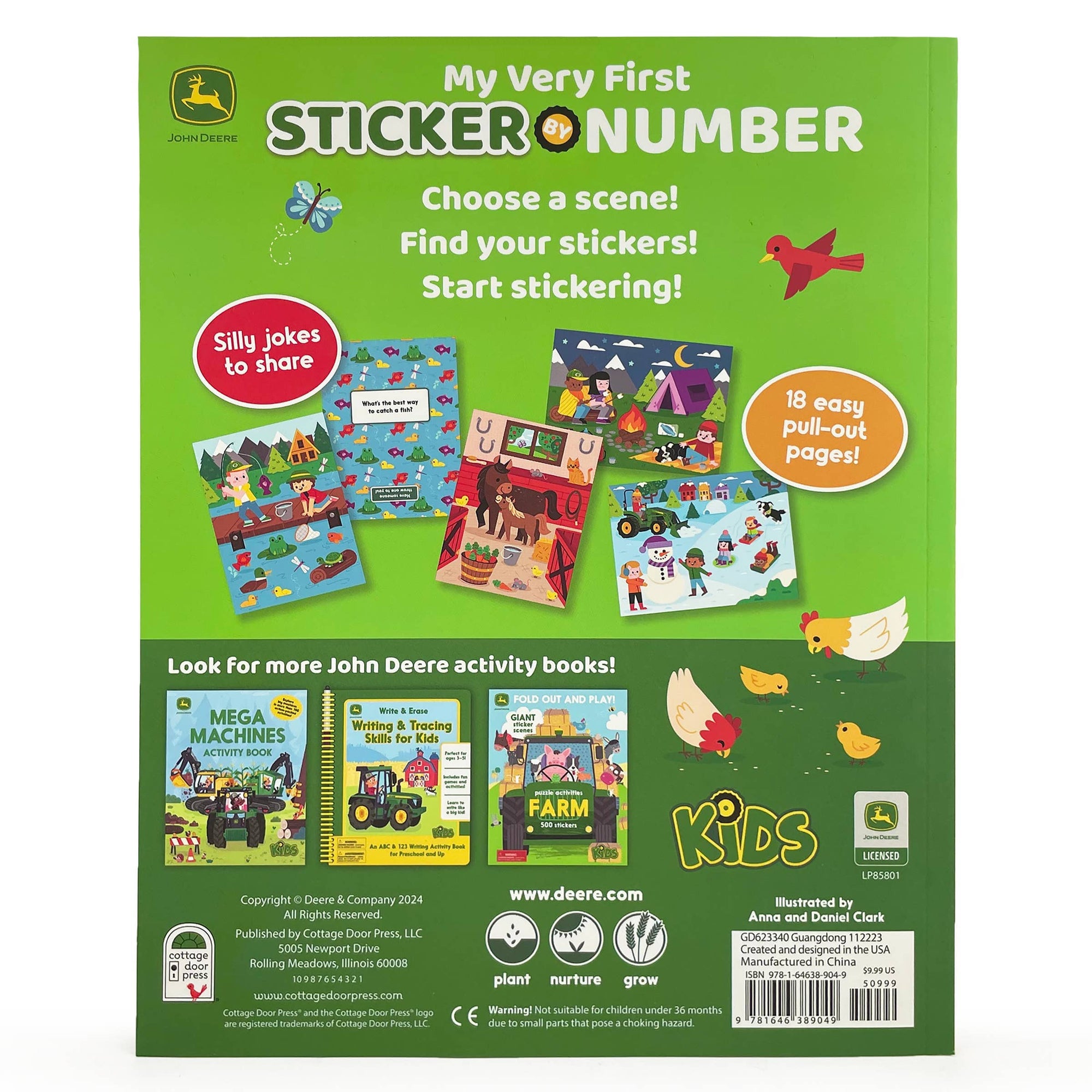 First Sticker by Number John Deere Kids Farm &amp; Friends Cottage Door Press 