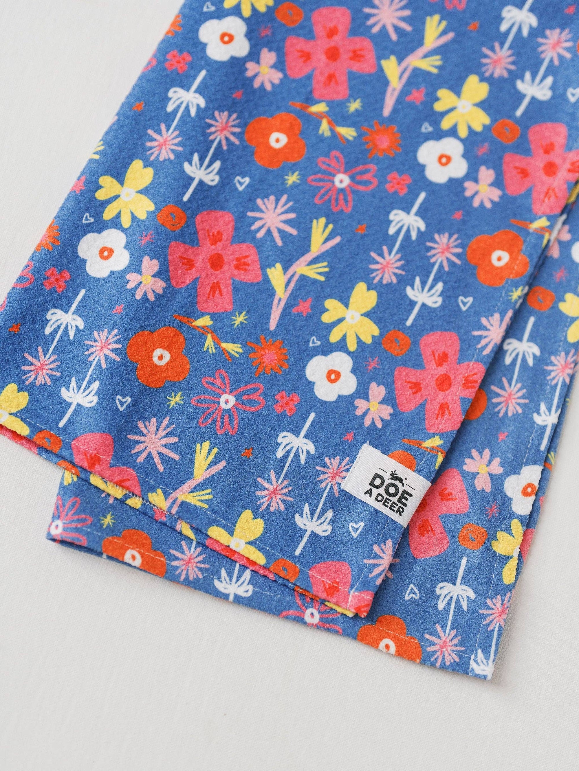 Happy Flowers Waffle Towel Doe A Deer 