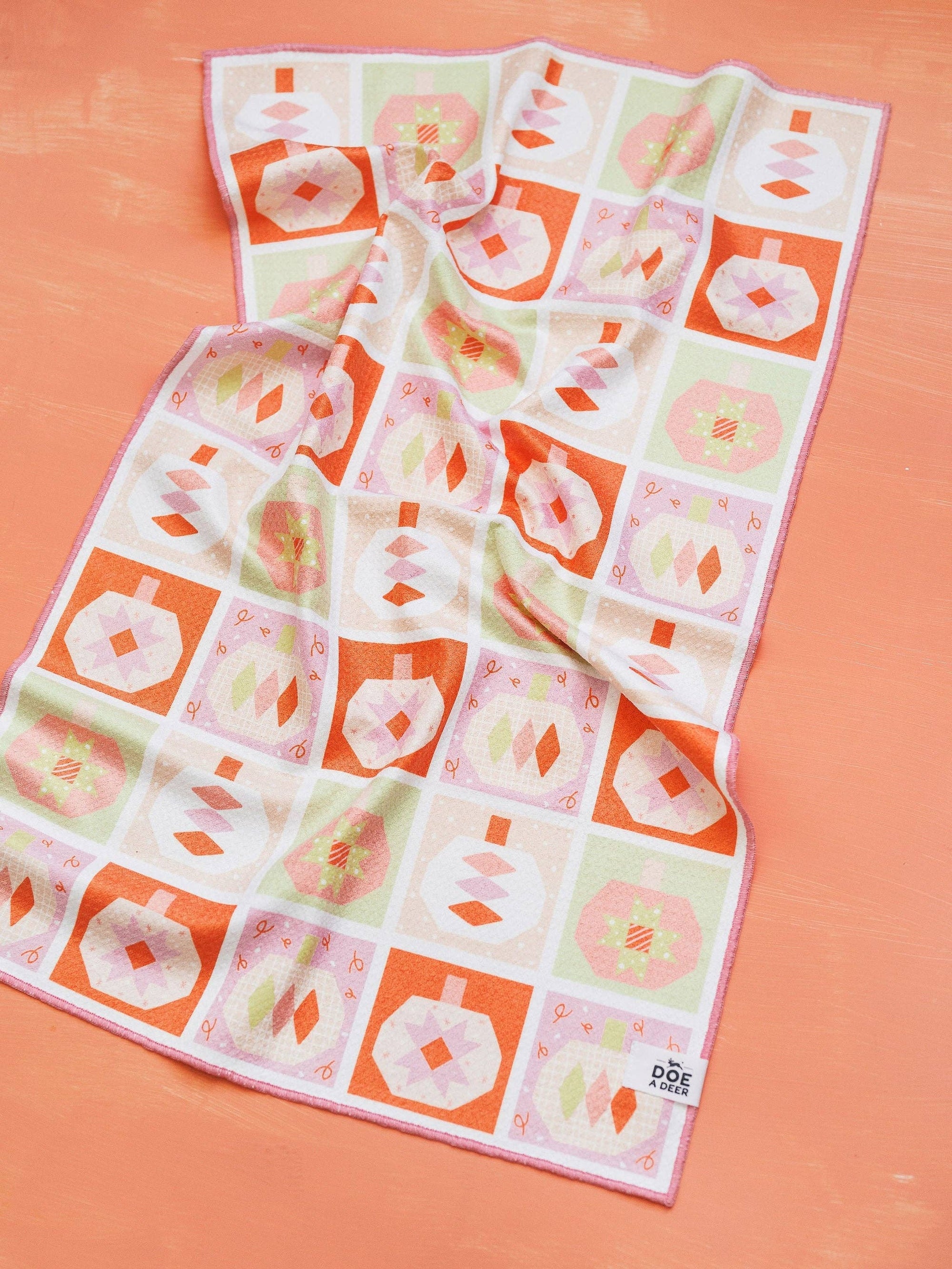 Pumpkin Quilt Waffle Towel | Fall Doe A Deer 