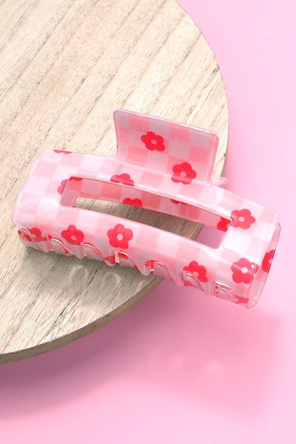 DAISY CHECKER HAIR CLAW CLIPS | 40H727: Brown JOSSLYN by wall to wall 