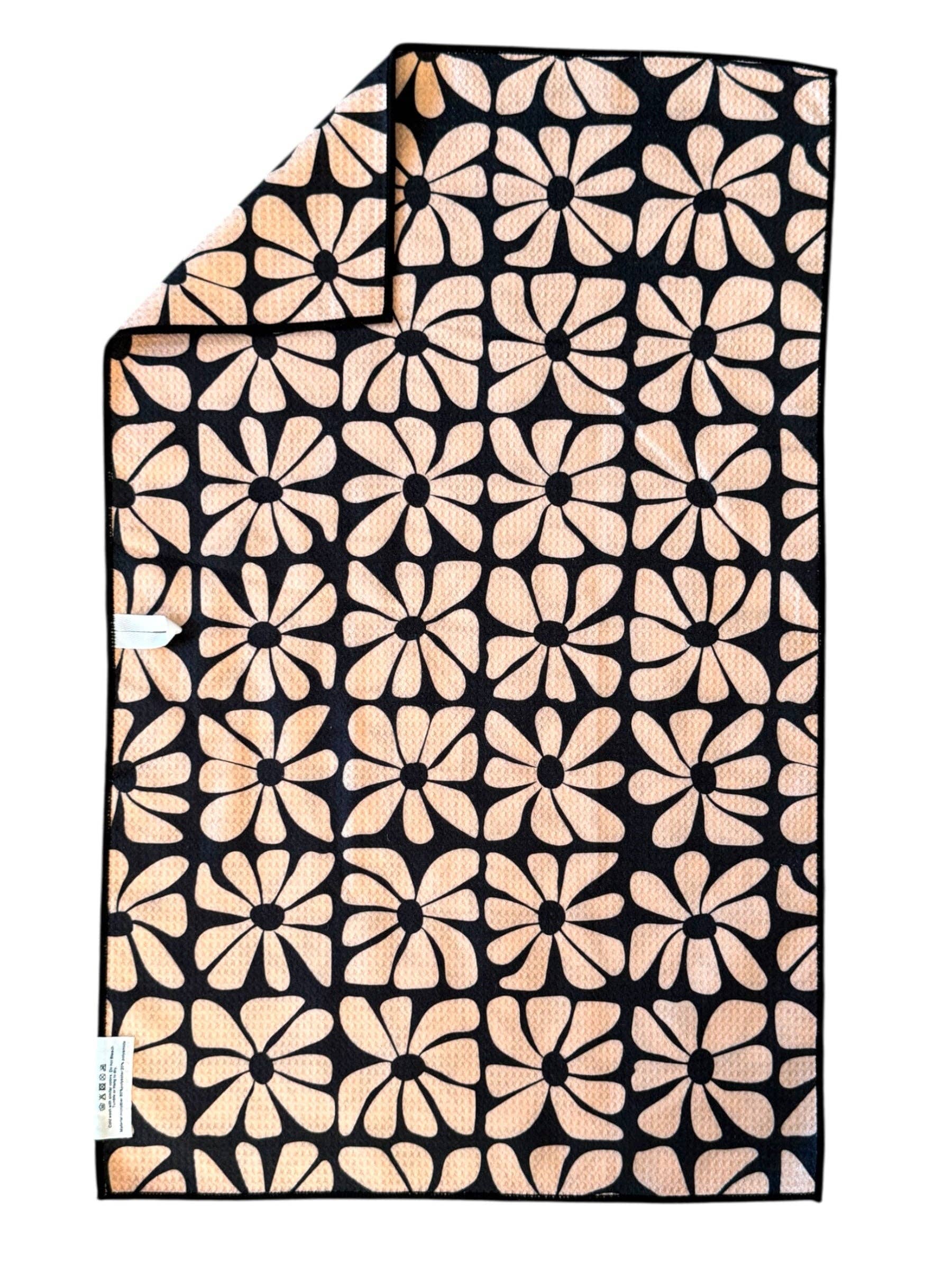 Dark Darling: Double-Sided Hand Towel: Black/Cream / 17x27 in / Hand Towel Crae.Home 