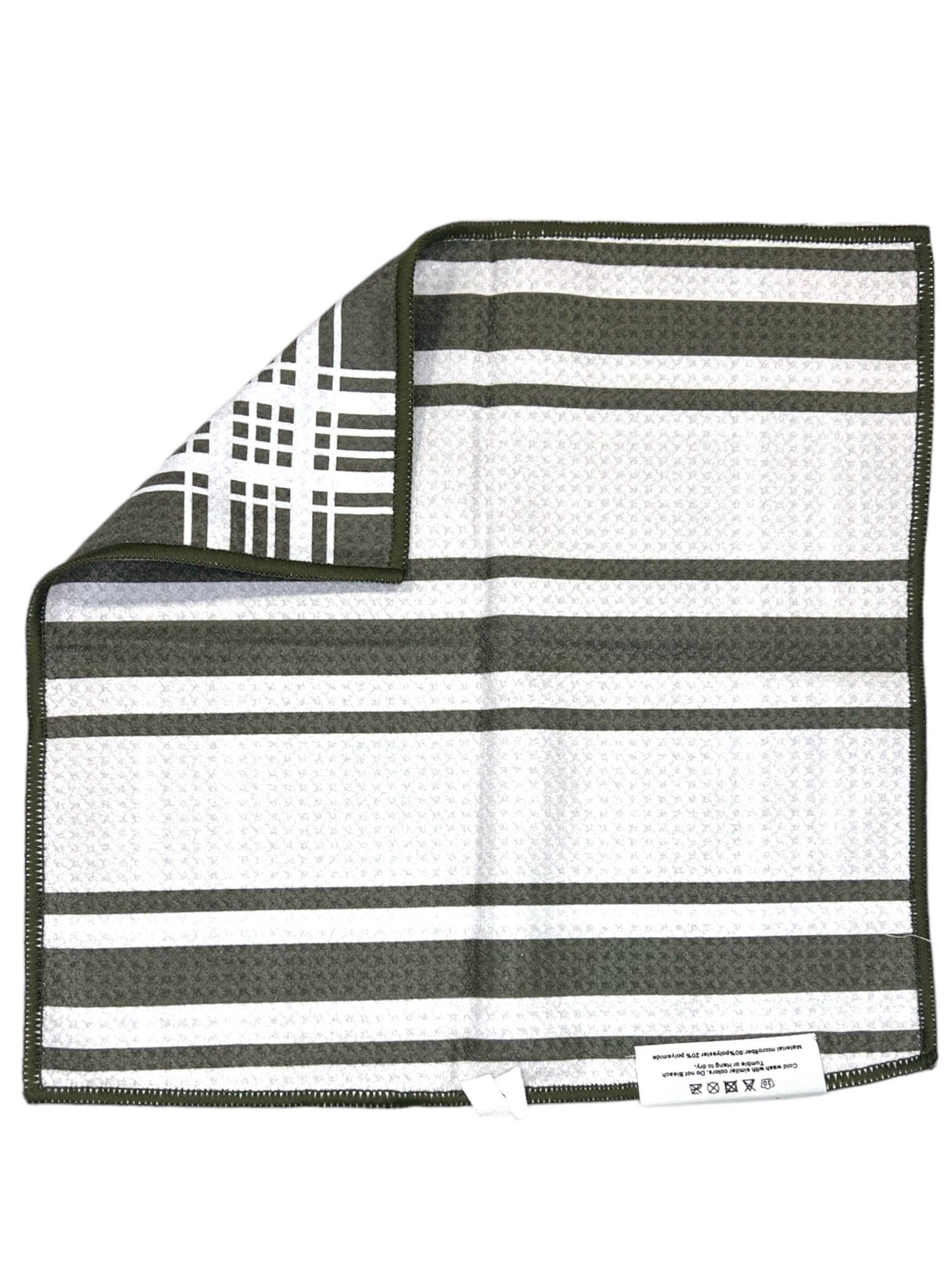 Crate: Reversible Washcloth: Green/White / 12x12 in / Washcloth Crae.Home 