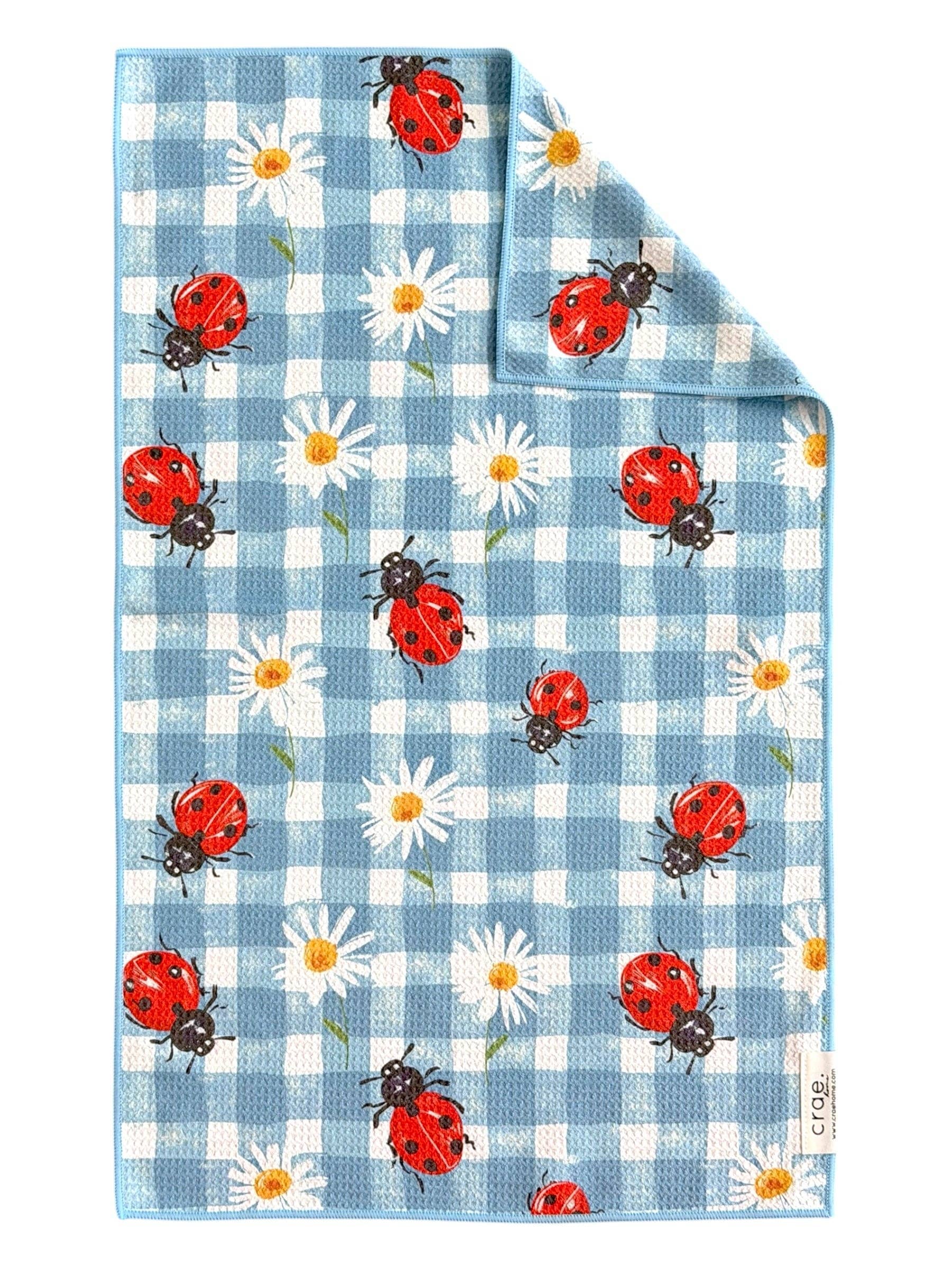 Garden Hop: Double-Sided Hand Towel: Blue / Hand Towel (17 in x 27 in) Crae.Home 