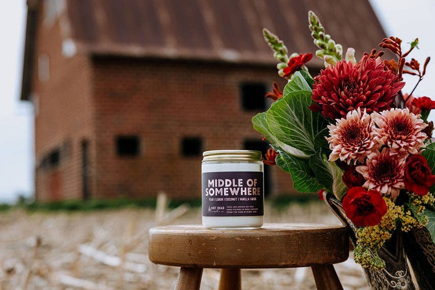 Middle Of Somewhere Candle: 8 oz Candle Dirt Road Candle Co 