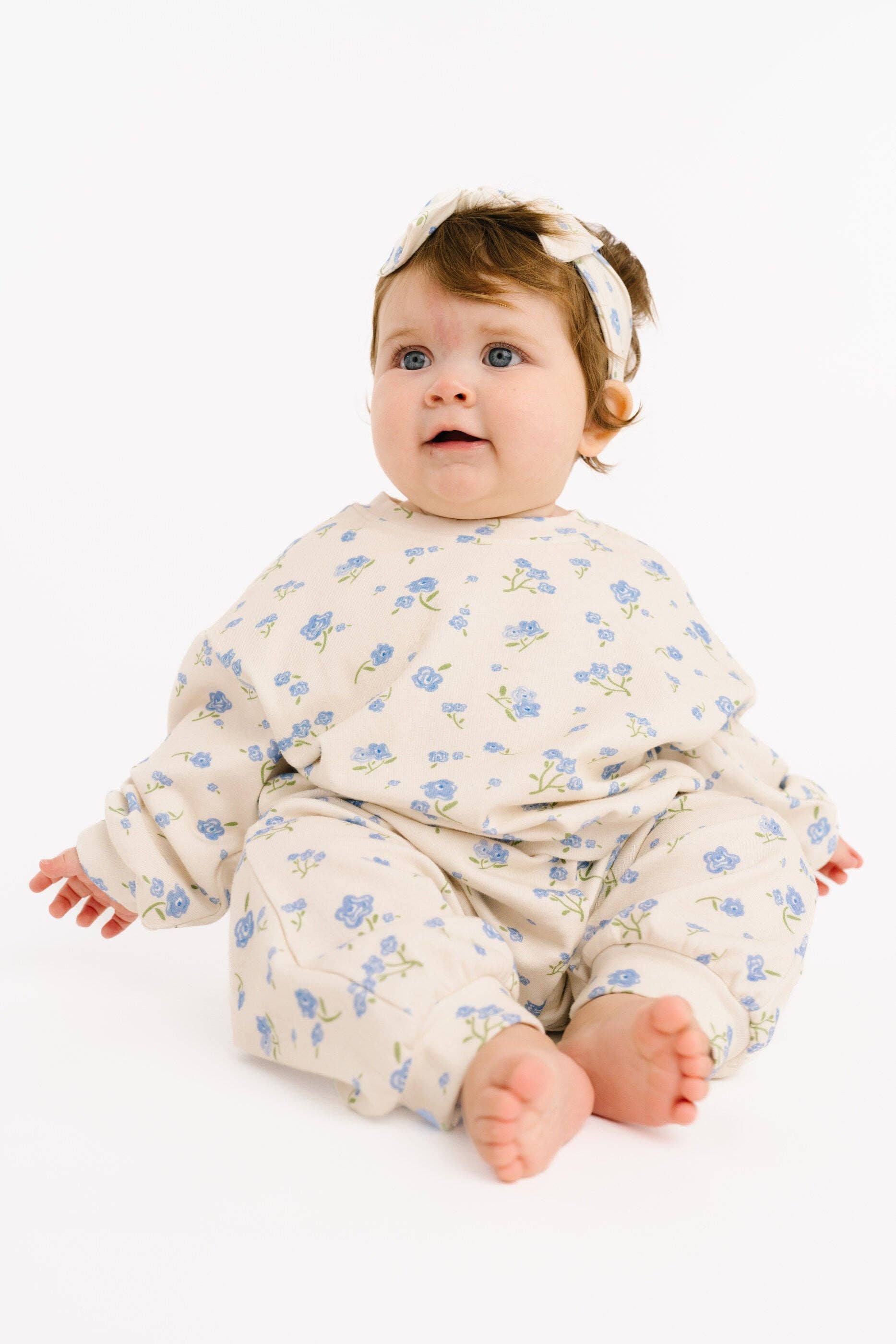 Blue Blooms Sweatsuit: 4T Little One Shop 