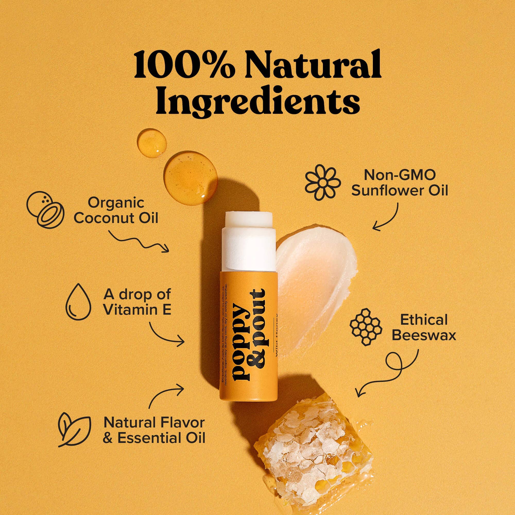 Lip Balm, Wild Honey Poppy &amp; Pout 