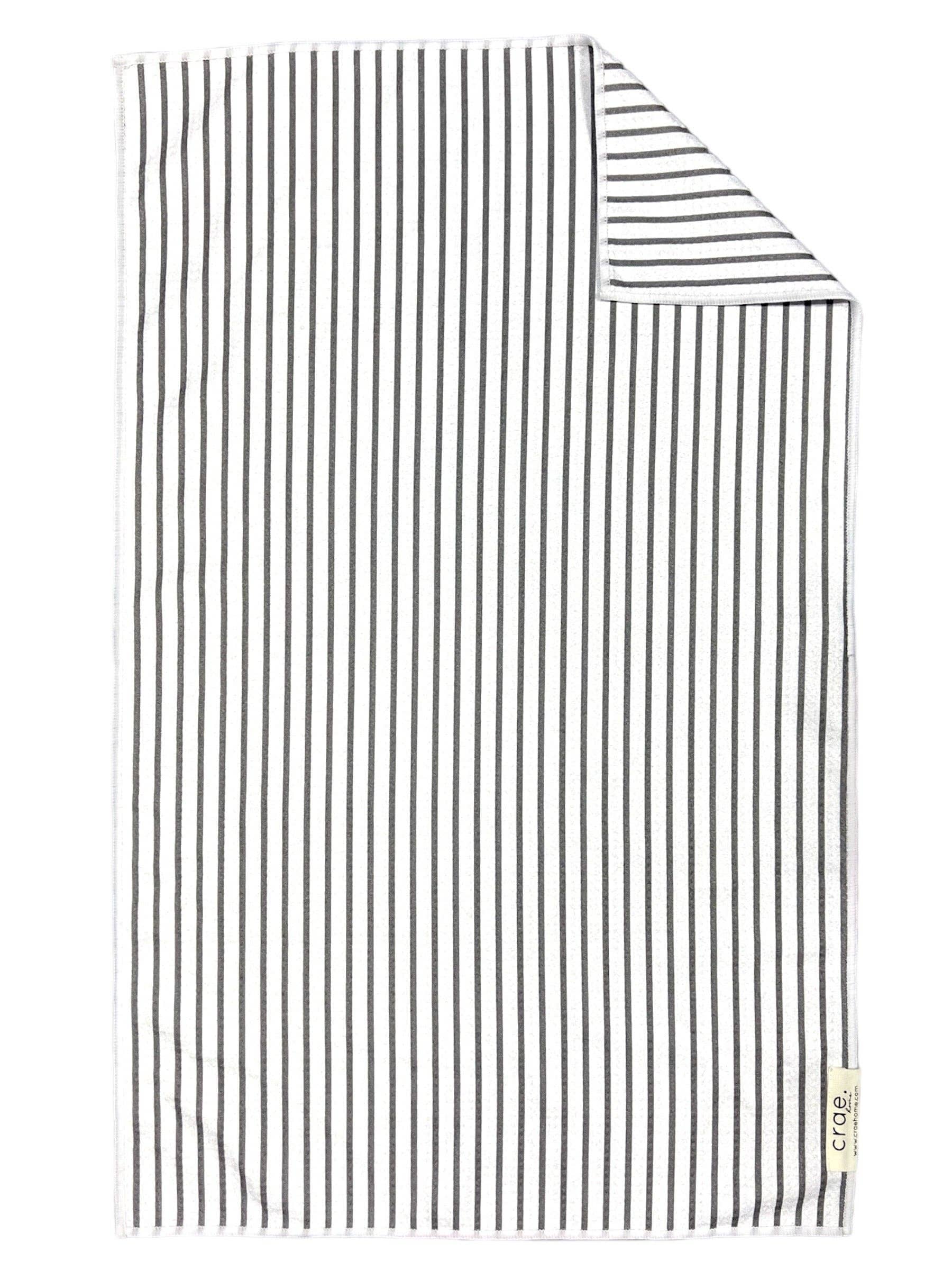 Pinner Gray: Double-Sided Hand Towel: White/Gray / 17x27 in / Hand Towel Crae.Home 