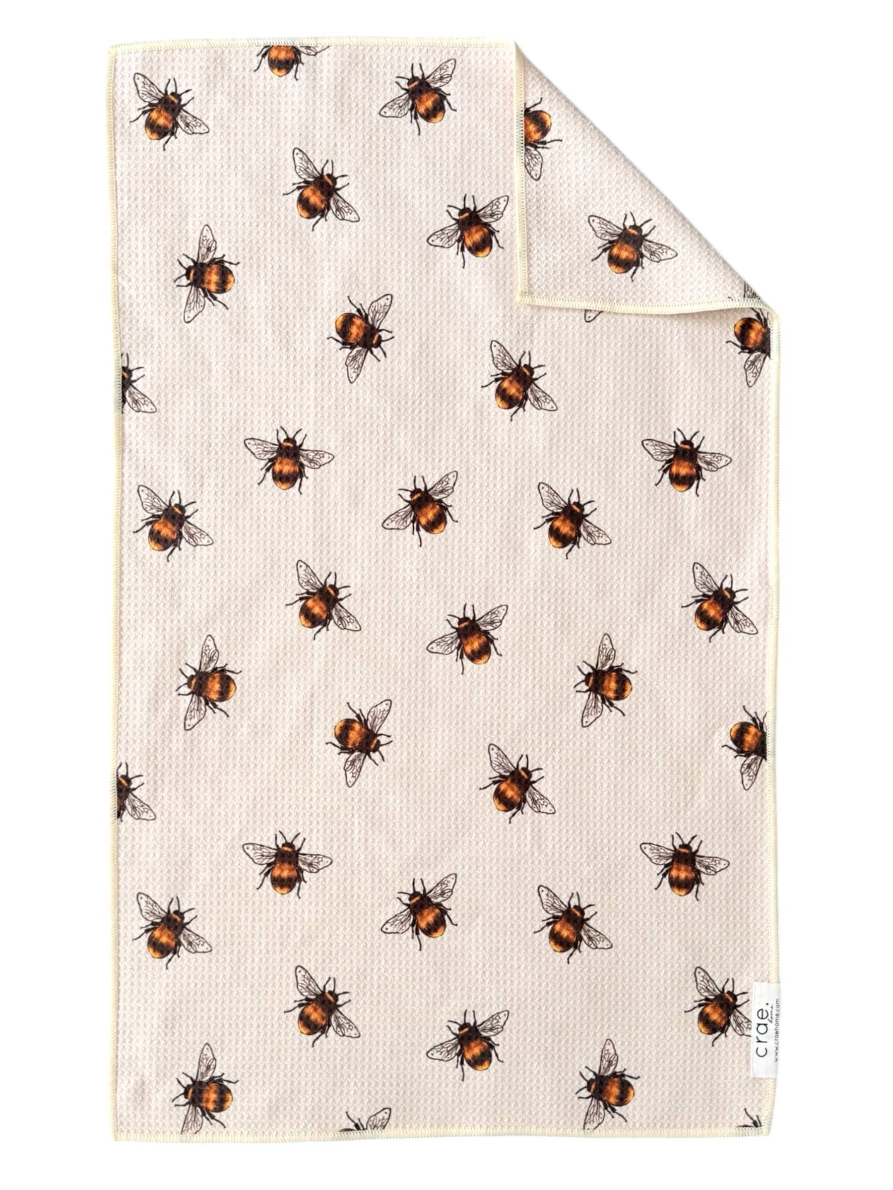 Busy Bee: Double-Sided Hand Towel: Cream / 17x27 in / Hand Towel Crae.Home 