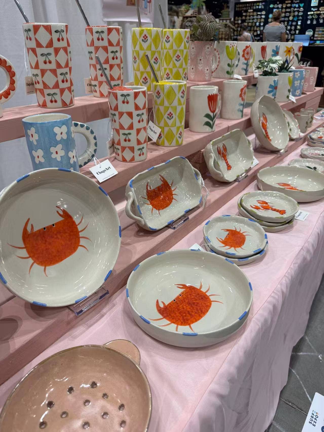 Cherry Ceramic Travel Coffee Tumbler-Portable Coffee Mug-Cup ChagoArt 