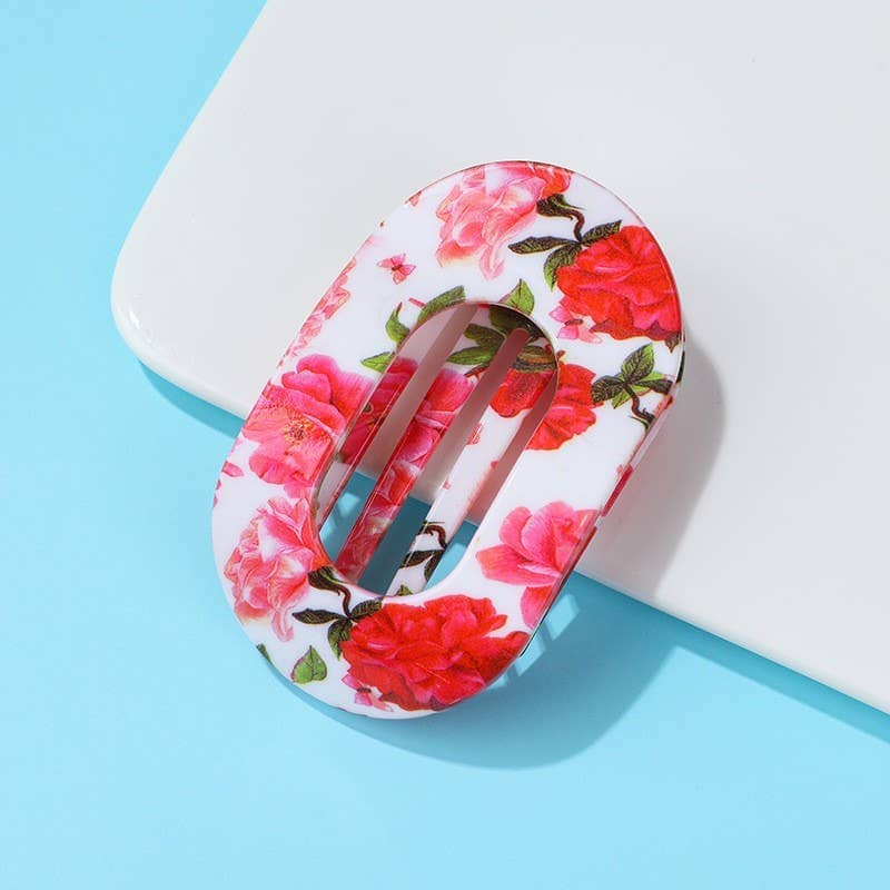Vintage Floral &amp; Leopard Hair Clip | 40H1119: PINK JOSSLYN by wall to wall 