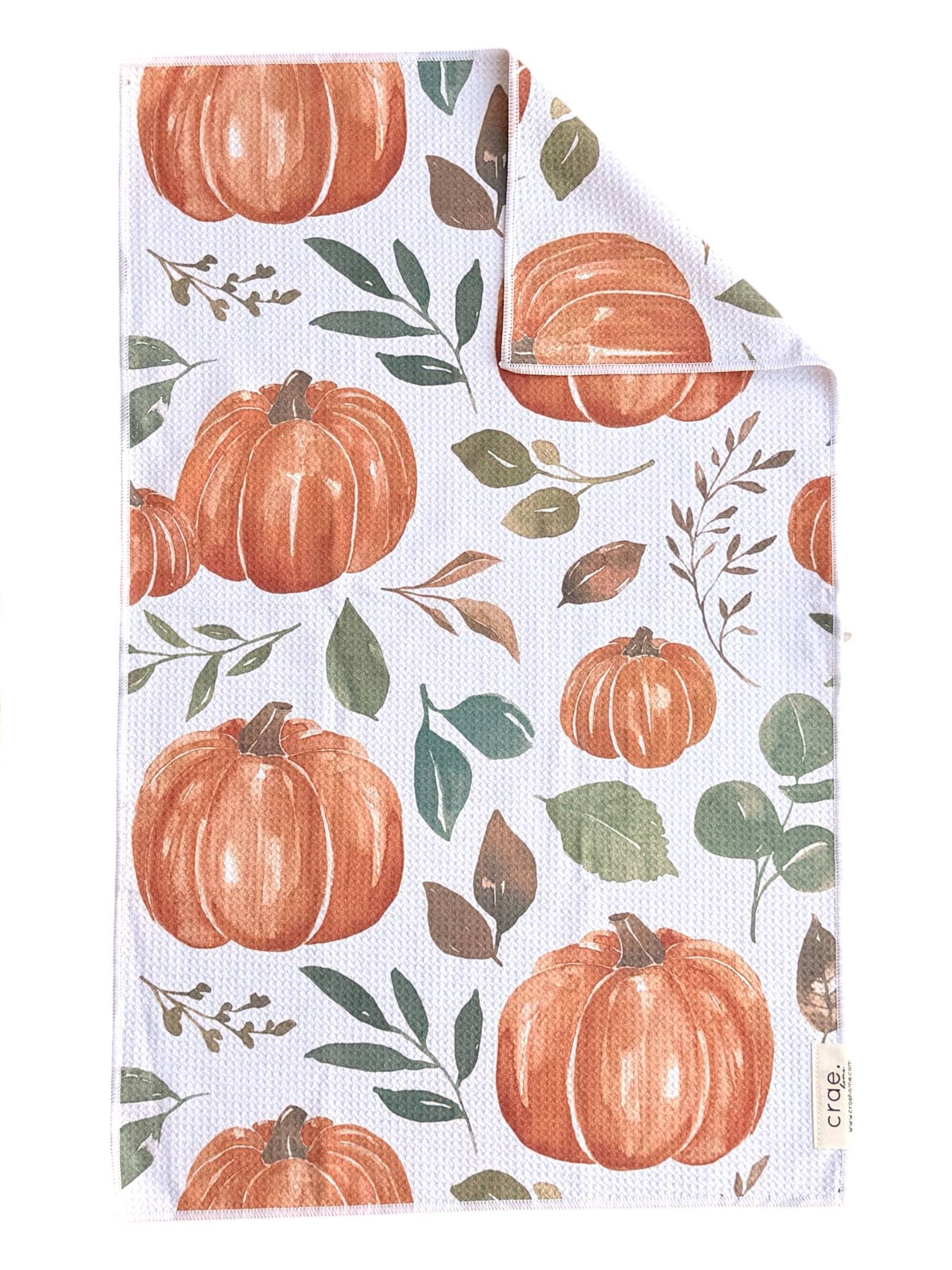 Pumpkin Patch: Double-Sided Hand Towel: White / Hand Towel (17x27 in) Crae.Home 