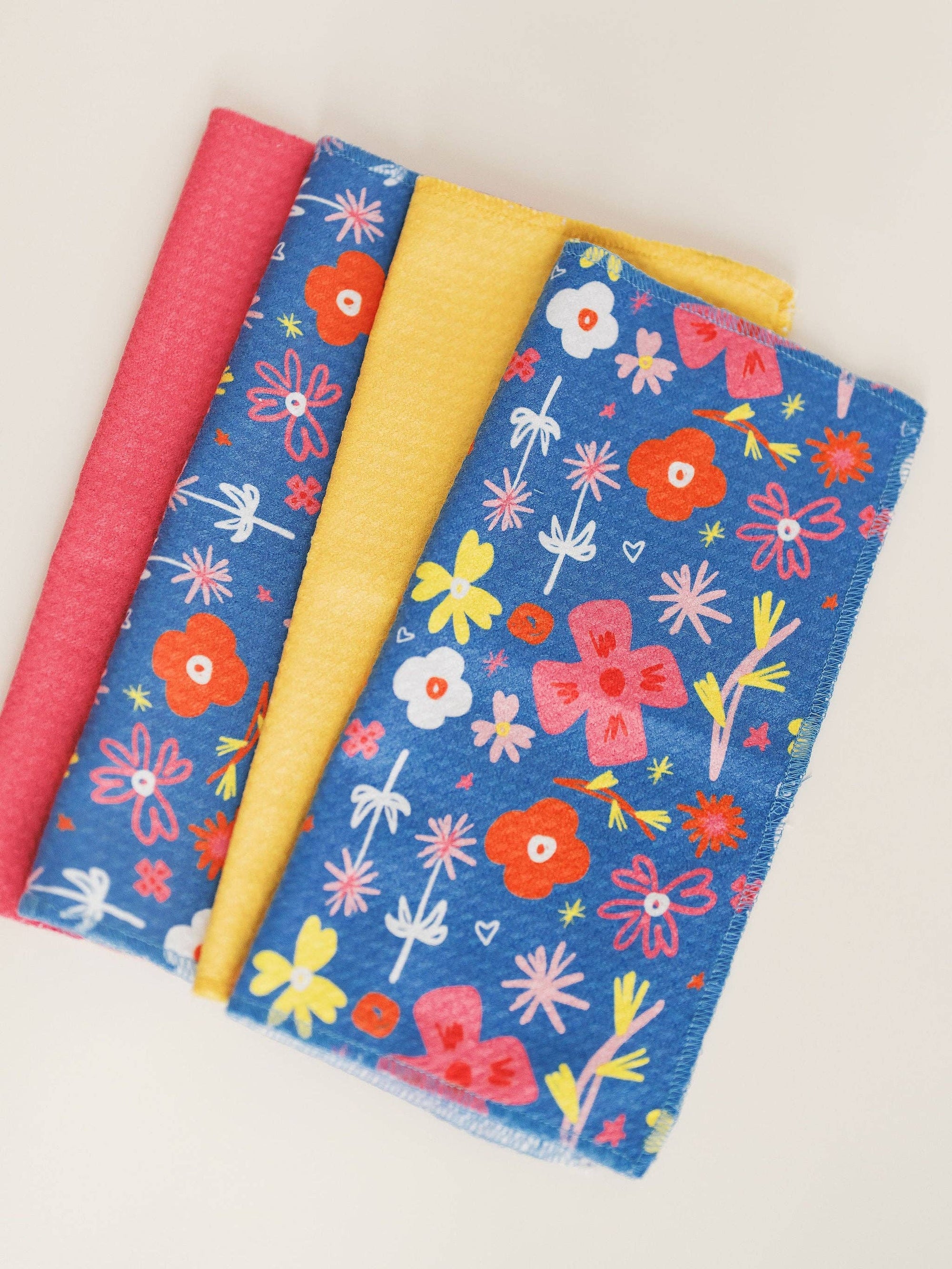 Happy Flowers Wafflecloths - Set of 4 Doe A Deer 