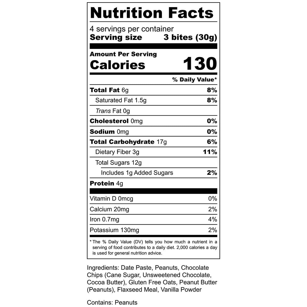 Peanut Butter Chocolate Chip Energy Bite AMG Snacks 
