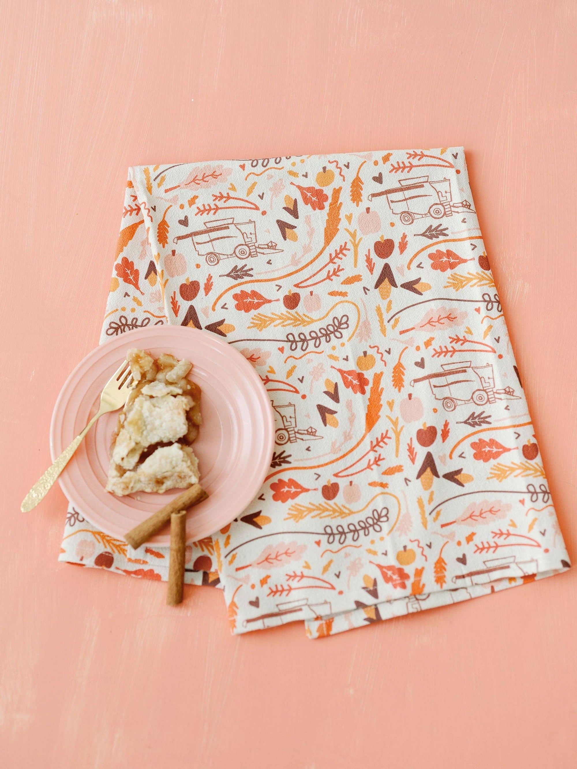 Harvest Full Pattern Flour Sack Towel | Tea Towel, Fall Doe A Deer 