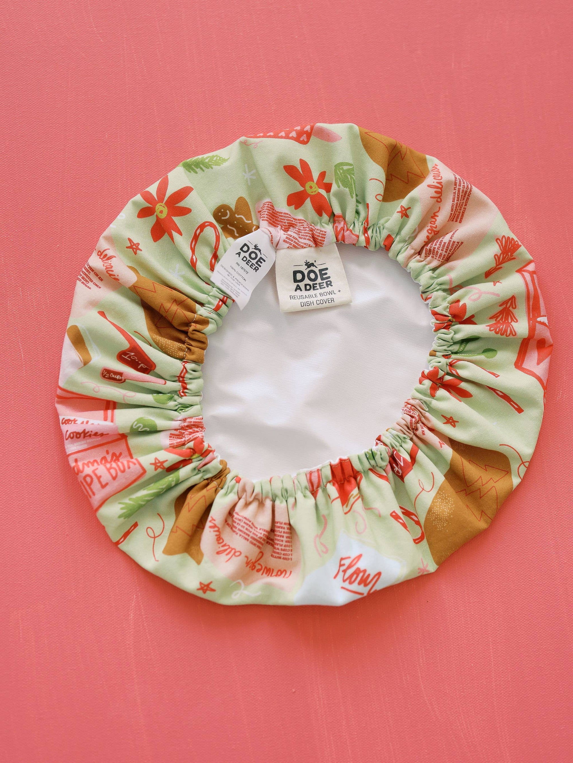 Heirloom Baking 10.5" Bowl Cover | Holiday Baking, Christmas Doe A Deer 