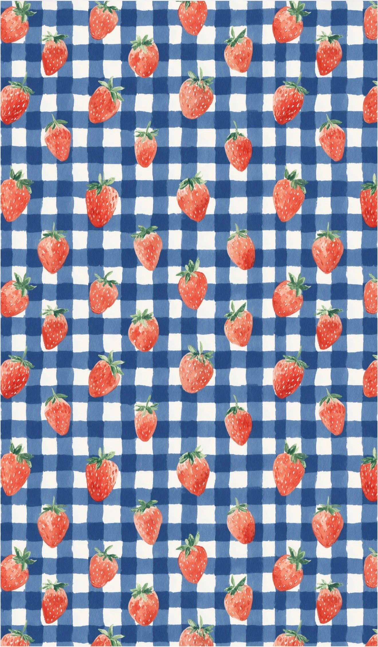 Berry Sweet Picnic: Reversible Hand Towel: Blue/Red / 19x29in Crae.Home 