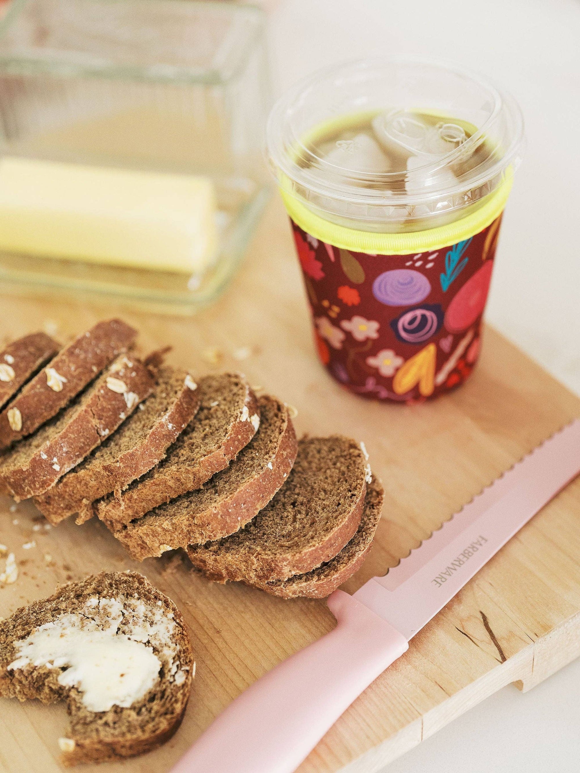 Fall Floral Drink Sleeve | Iced Coffee Koozie Doe A Deer 