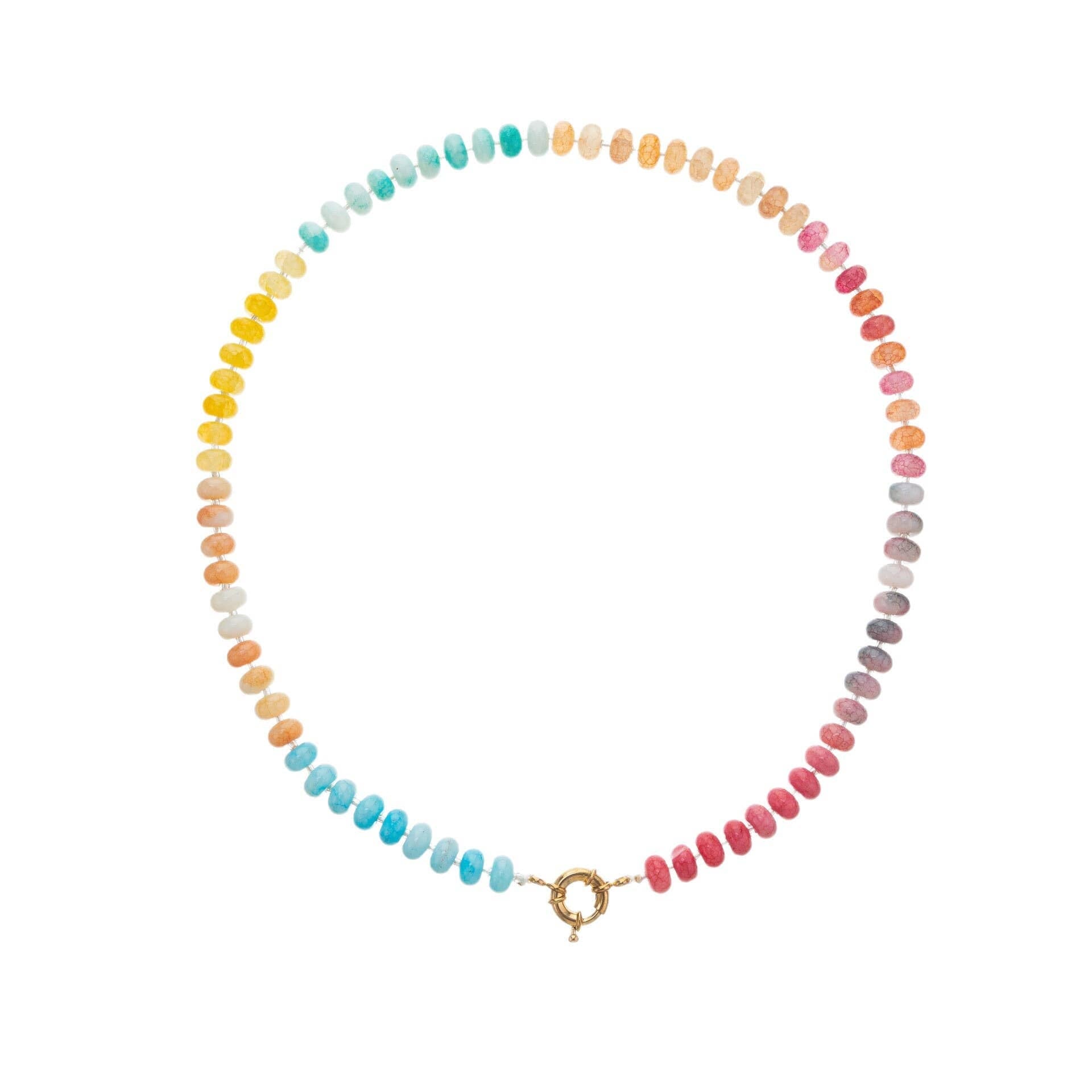 Natural Stone Semi-Precious Glass Mixed Necklace | 40NK9659: B JOSSLYN by wall to wall 