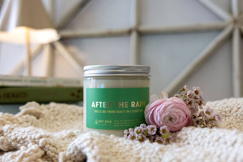 After The Rain Candle: 8 oz Candle Dirt Road Candle Co 