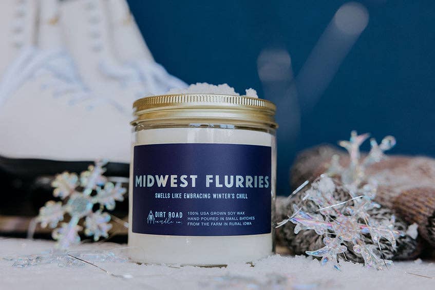 Midwest Flurries Candle: 8 oz Candle Dirt Road Candle Co 